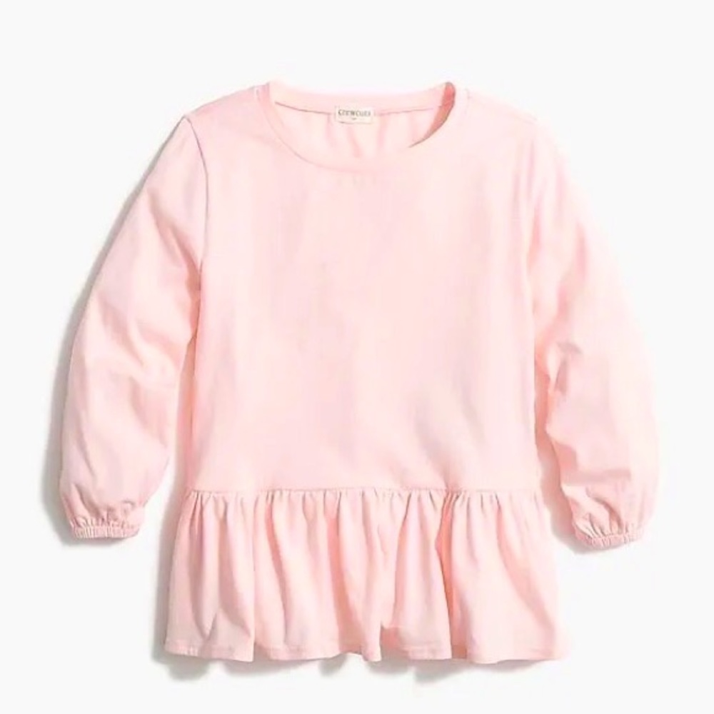 J. Crew Crewcuts Peplum Girls Long Sleeve Pink Top